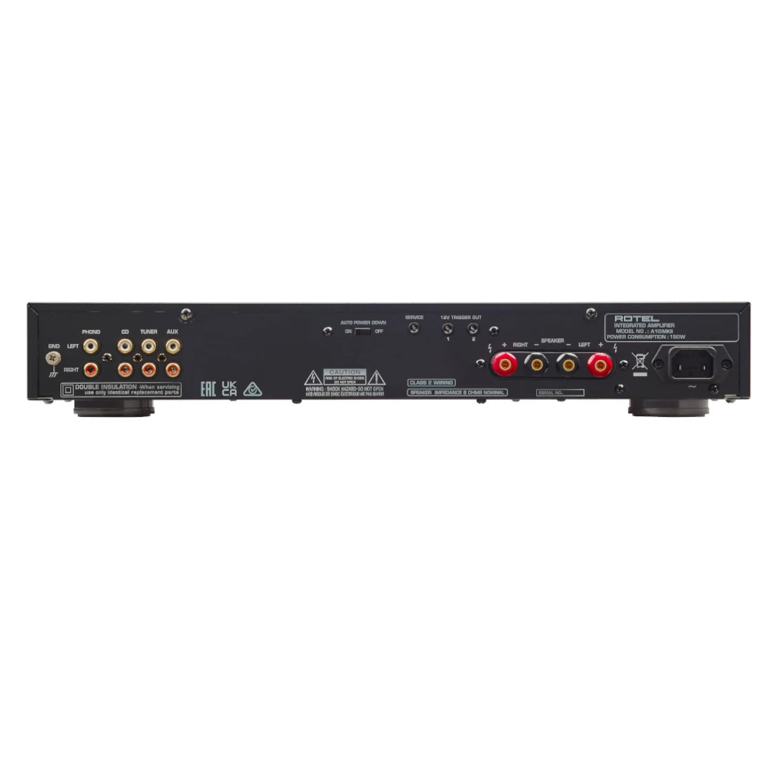 Rotel A10 MKII Integrated Amplifier - Black Rear View