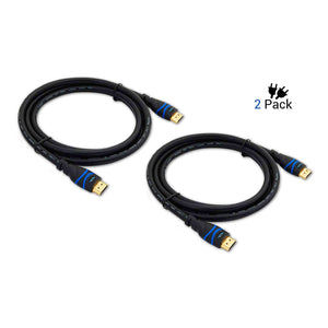 BlueRigger High Speed HDMI Cable with Ethernet (3ft /6.6ft /10ft) - 2-Pack - Ooberpad