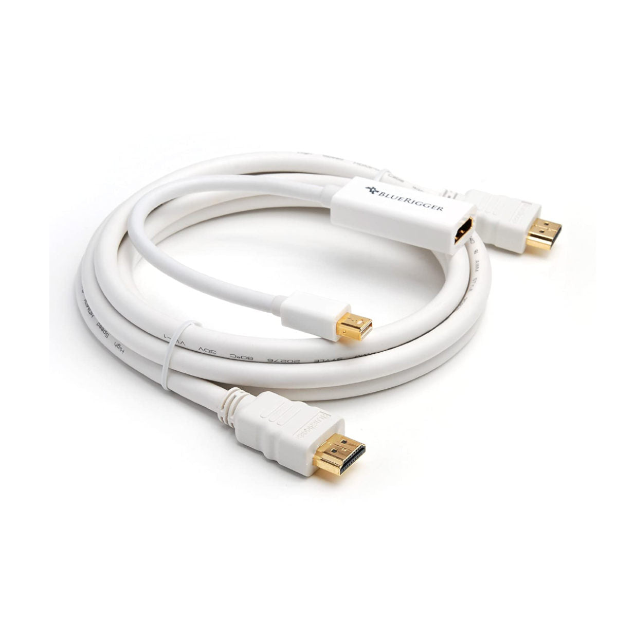 BlueRigger Bundle Premium Mini DisplayPort (Mini DP) to HDMI Female Adapter HDMI Cable (6ft /10ft) Online at Best Price in India