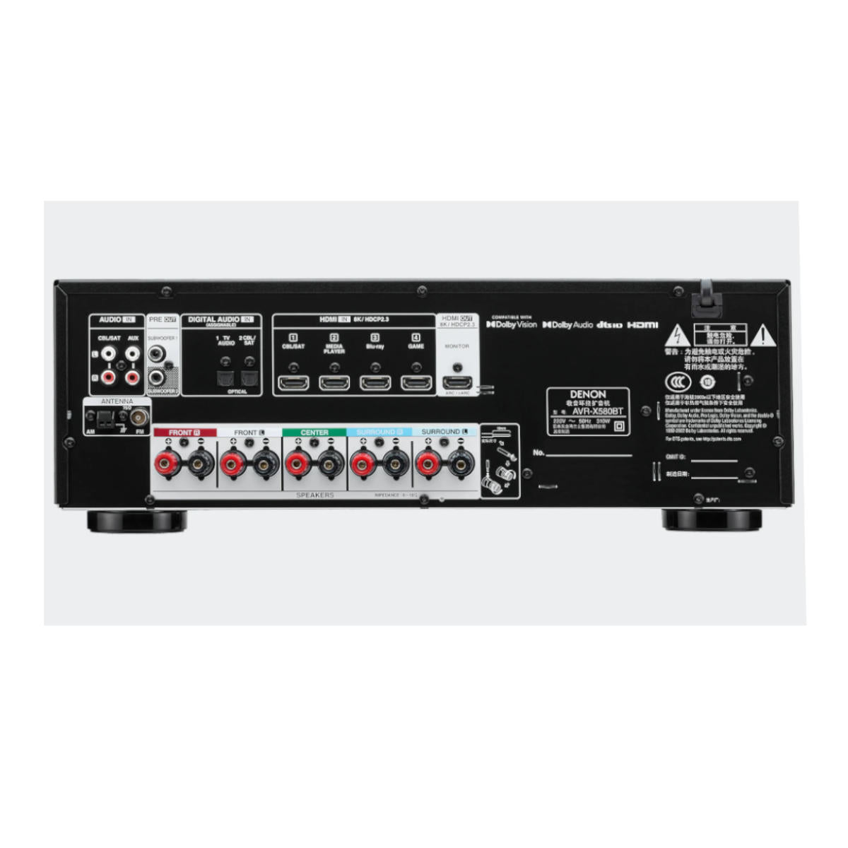 Denon AVR-X580BT - rear view