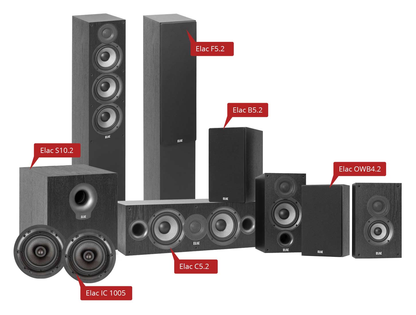 Elac Debut 2.0 - 7.1.2 Channel Home Theater Speaker Package -  Ooberpad