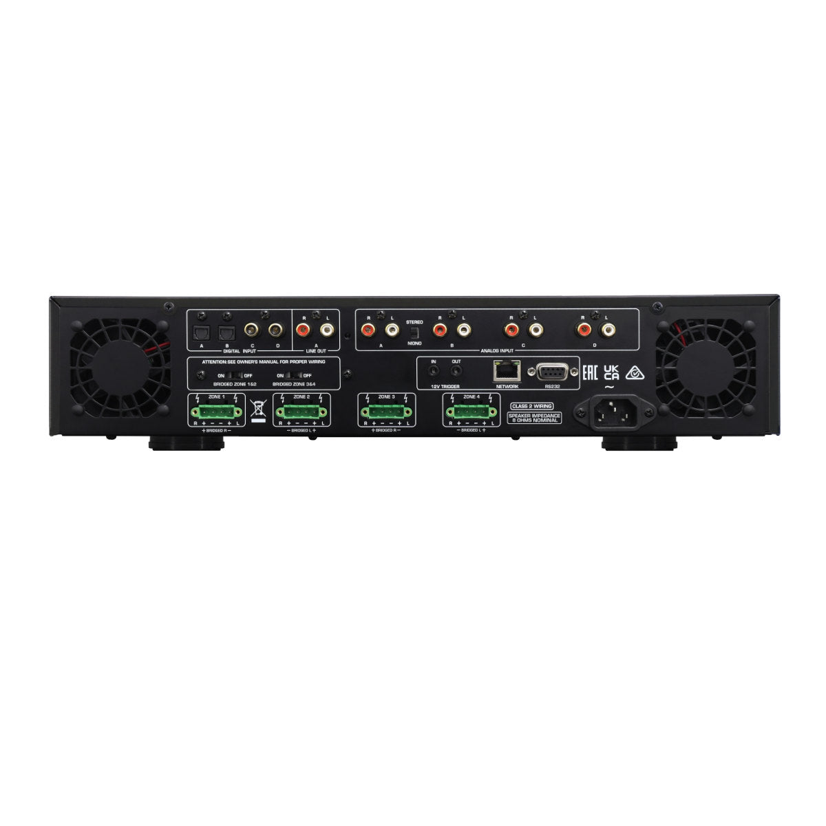 Rotel C8 - 8-channel Distribution Amplifier - Rear View