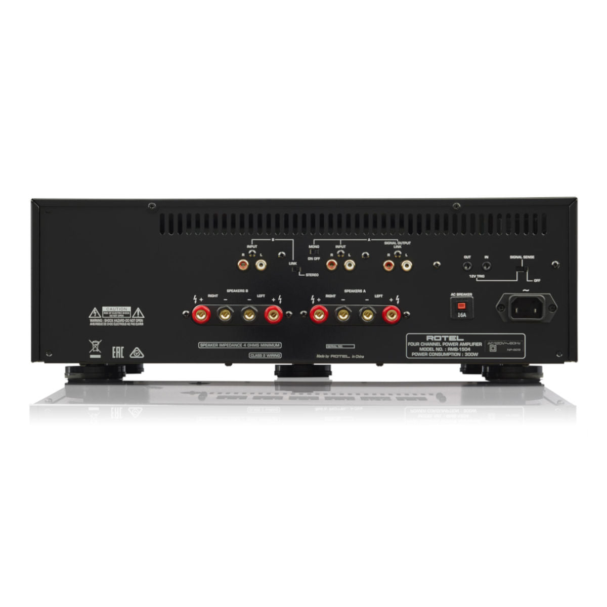 Rotel RMB-1504 4-channel Distribution Amplifier - Rear View