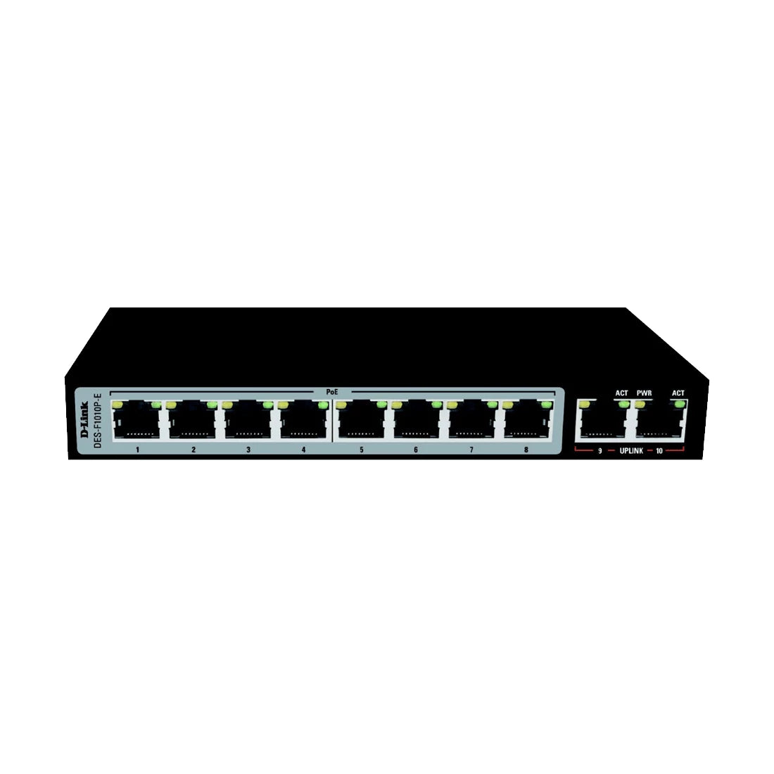 D-Link 10-Port 10/100 Long Range PoE+ Surveillance Switch DES-F1010P-E