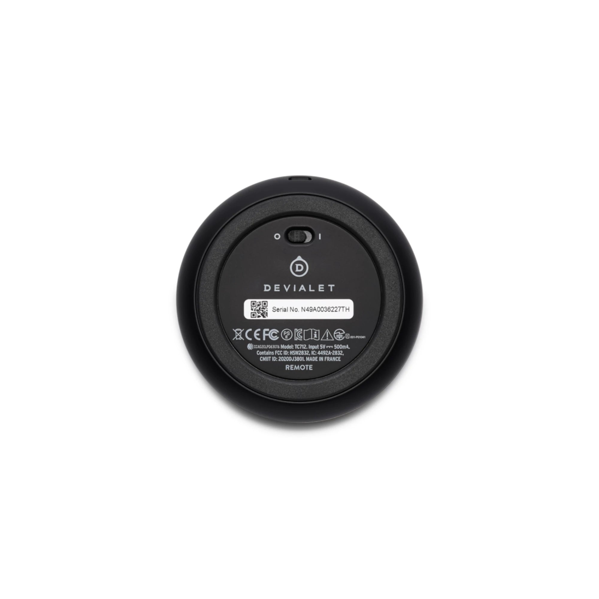Devialet REMOTE (Matte Black) - Back View