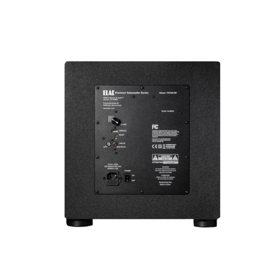 Elac Varro Premium PS250 10" Subwoofer - rear view