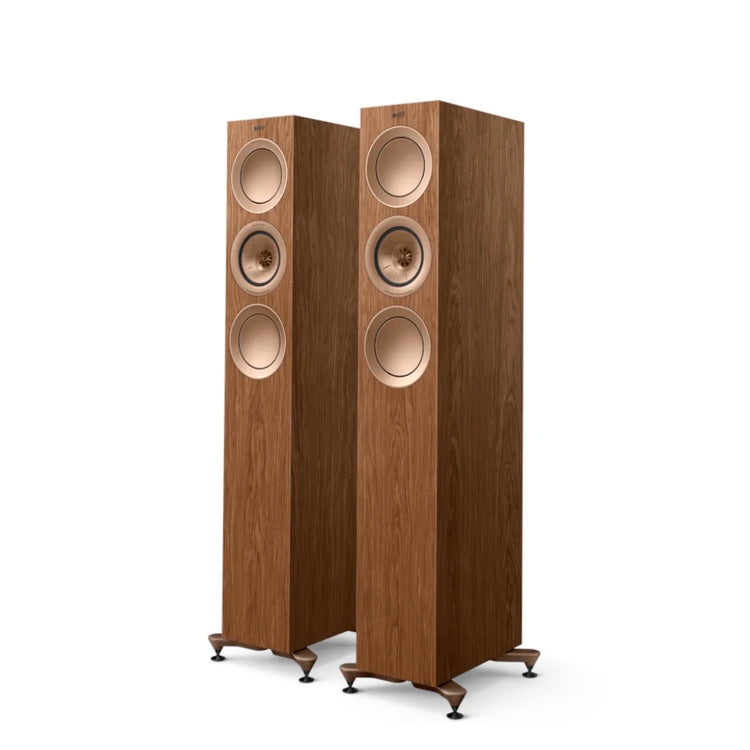 KEF R5 Meta Compact Floorstanding Speaker - Walnut (Pair)