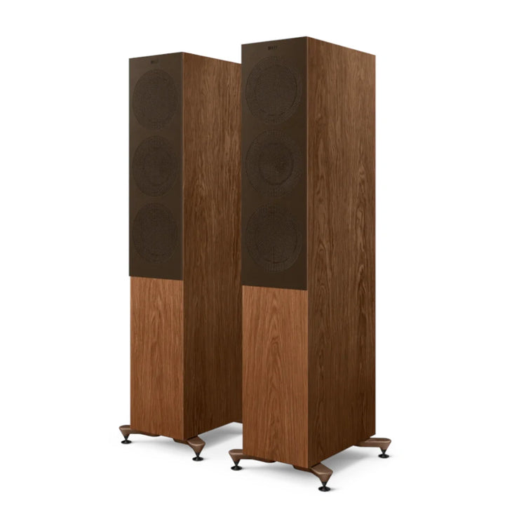 KEF R7 Meta Floorstanding Speaker - Walnut with grille