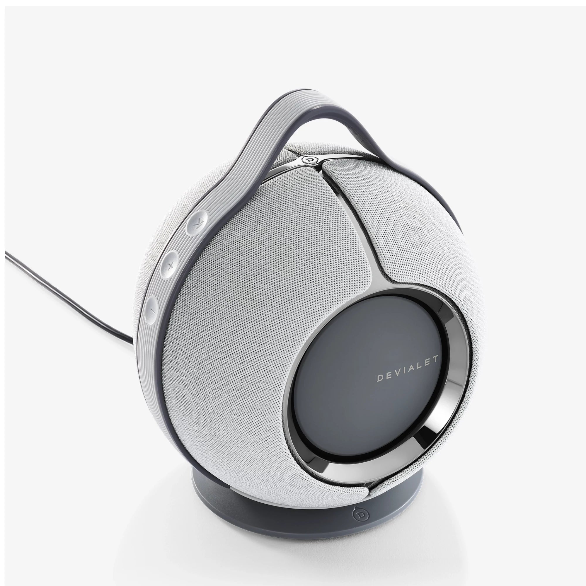 Devialet Mania Portable Bluetooth Speaker (Light Grey) with Mania Station charging dock