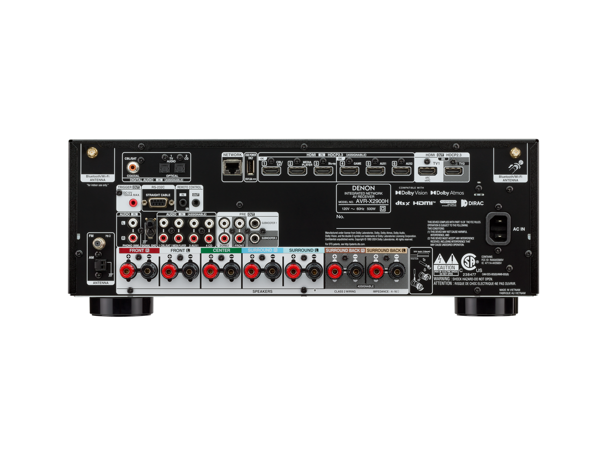 Denon AVR-X2900H 7.2 Ch. 95W 8K AV Receiver