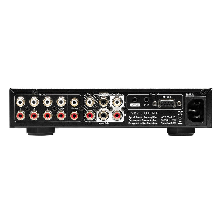 ParaSound Zpre3 Stereo Preamplifier - Rear view