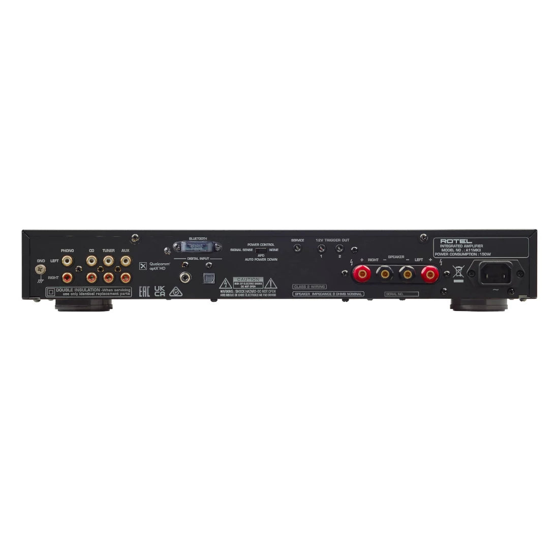 Rotel A11 MKII Integrated Amplifier - Black Rear View