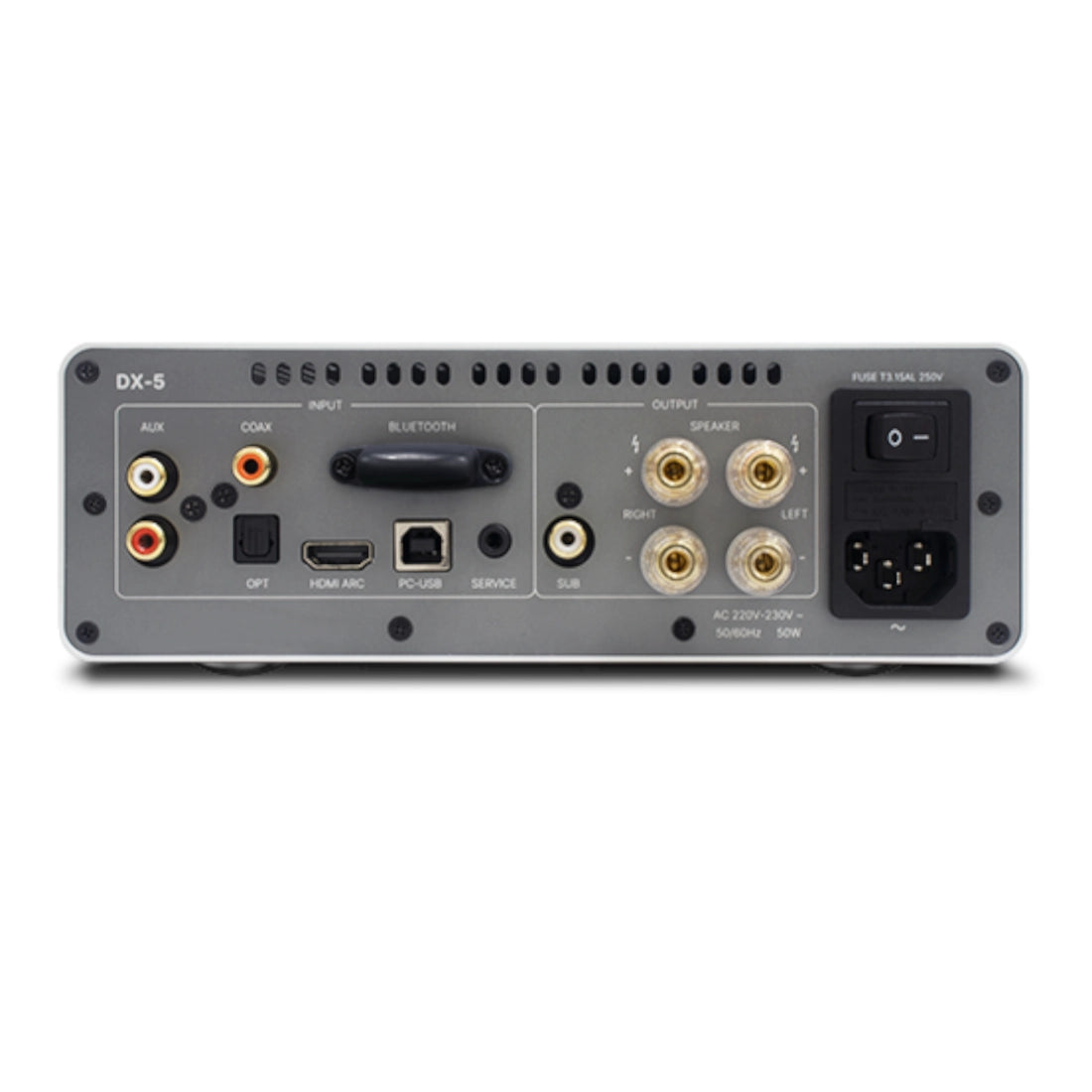 Rotel DX-5 Integrated Amplifier - Rear view