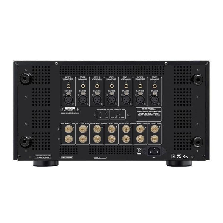 Rotel RMB-1587 MKII 7 channel Power Amplifier - Rear View