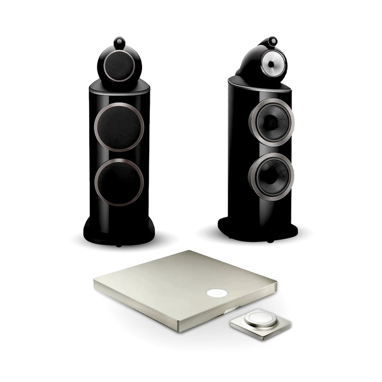 Bowers & Wilkins 801 D4 (Black) Floorstanding Speaker with Devialet Astra Light Bronze combo