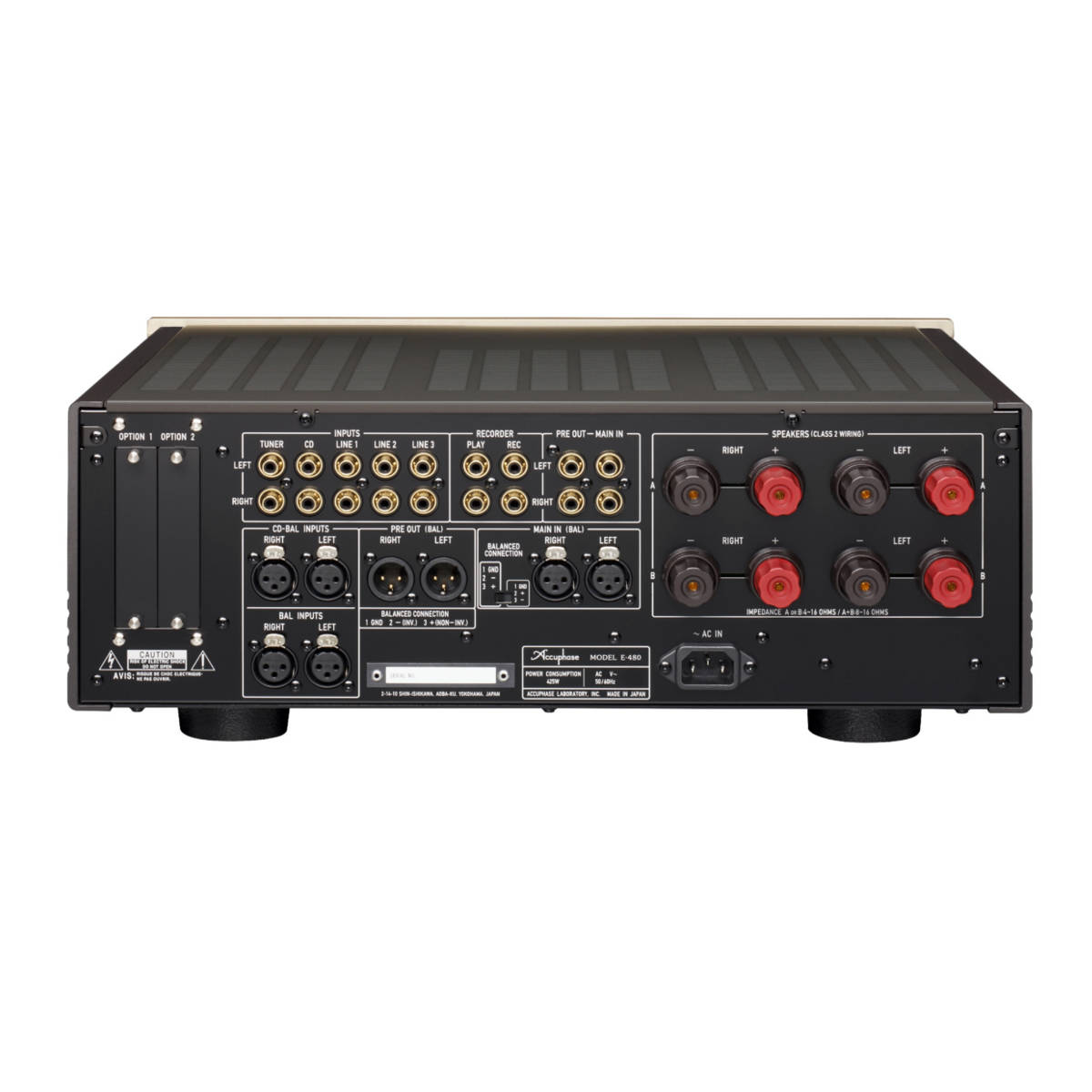 Accuphase E-480 Integrated Stereo Amplifier - Rear View