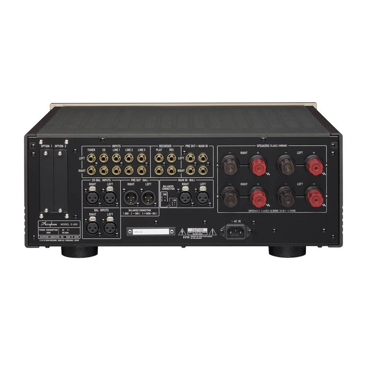 Accuphase E-650 Class-A Precision Integrated Stereo Amplifier - Rear View
