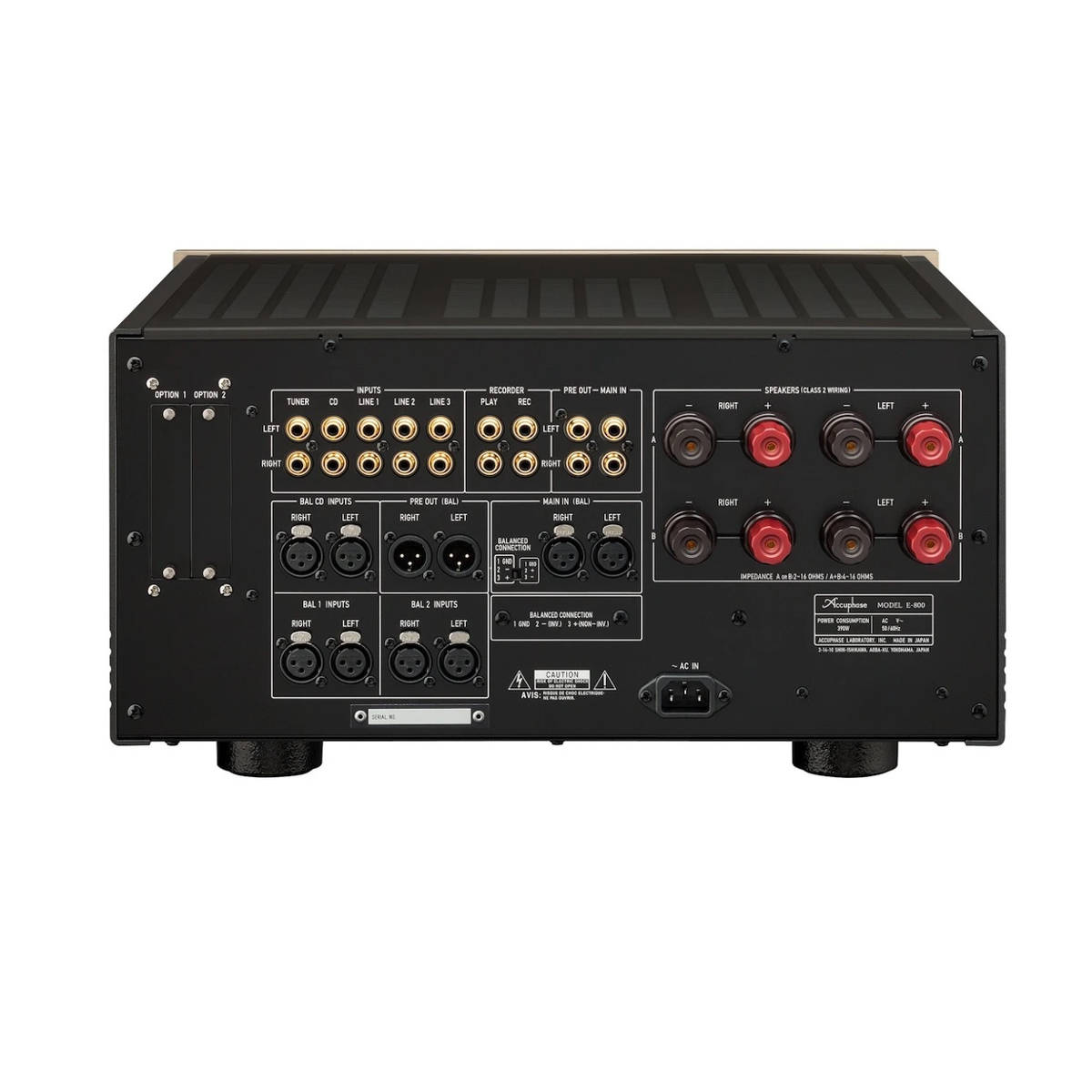 Accuphase E-800 Class-A Precision Integrated Stereo Amplifier - Rear View