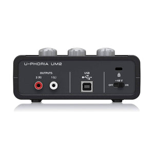 Behringer U-PHORIA UM2 2x2 USB Audio Interface with XENYX Mic Preamplifier - Ooberpad India