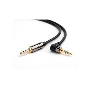 BlueRigger Angled 3.5mm Male to Male Stereo Audio Cable - Black  (6ft /1.8m) - Ooberpad