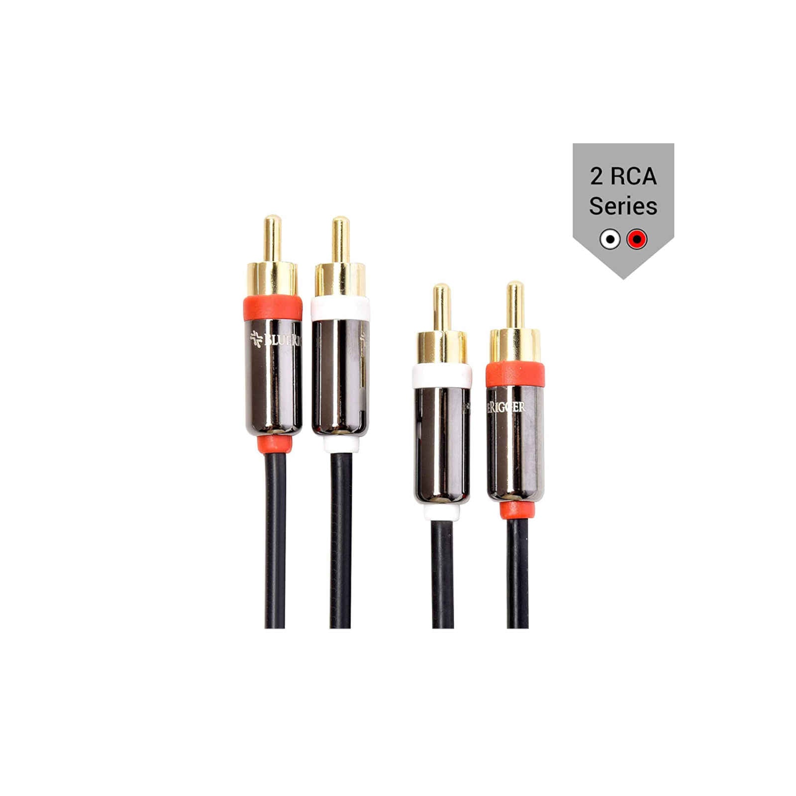 BlueRigger  RCA Stereo Cable - 2 x RCA Male to 2 x RCA Male Audio Cable (6ft /10ft /15ft) - Ooberpad