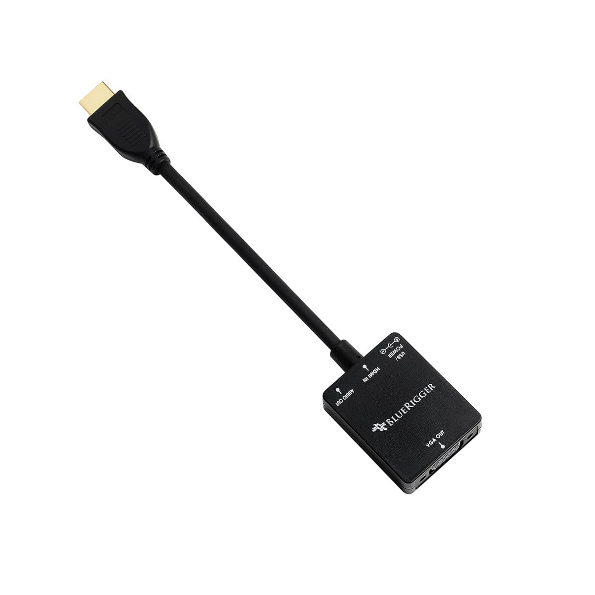 Bluerigger Gold Plated 1080P Active HDMI to VGA Adapter (Black) - Ooberpad 