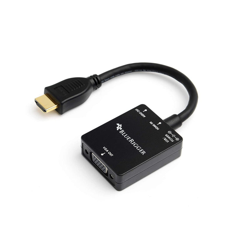 Bluerigger Gold Plated 1080P Active HDMI to VGA Adapter (Black) - Ooberpad