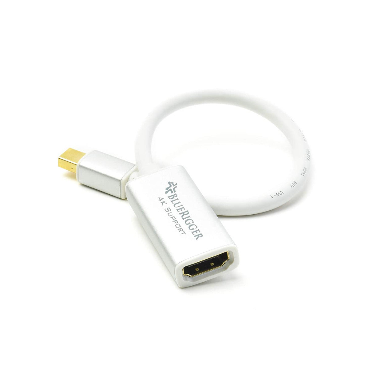 BlueRigger Mini DisplayPort (DP) to HDMI Female 4K Adapter, 0.65 ft (0.19 M) - Ooberpad