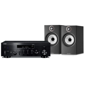 Bowers & Wilkins 606 S2 Anniversary Edition Bookshelf Speaker (Pair) with Yamaha R-N803 Hi-Fi Network Stereo Receiver Combo Package - Ooberpad