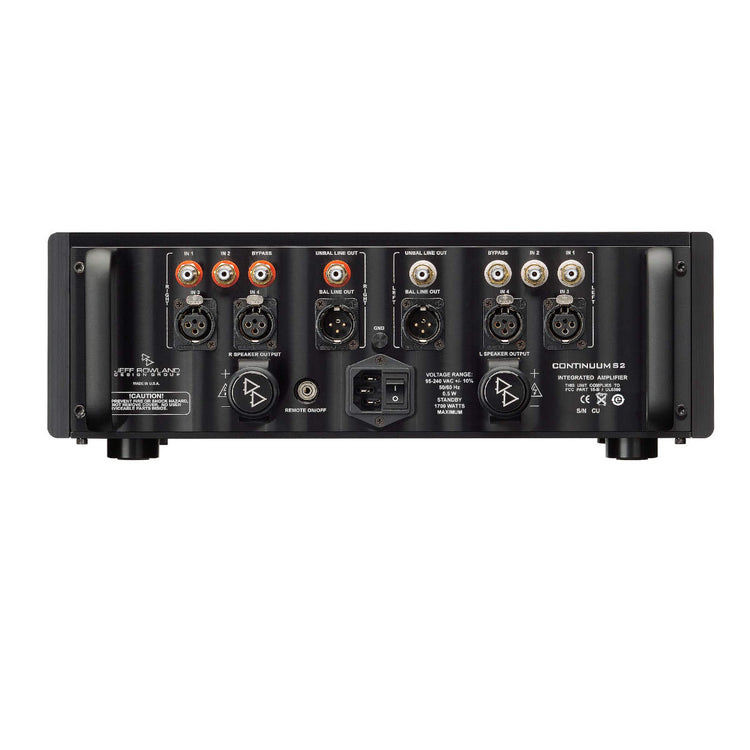Jeff Rowland Continuum S2 Integrated Amplifier - Rear View
