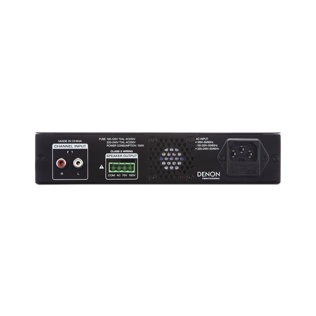 Denon Professional DN-280 Zone Amplifier with Microphone Input - Rear View