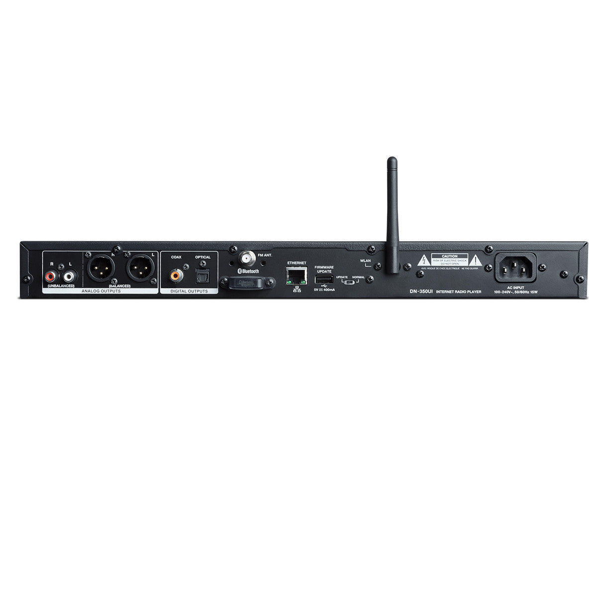 Denon Professional DN-350UI Internet Radio and Media Player with Bluetooth® Technology - Rear View