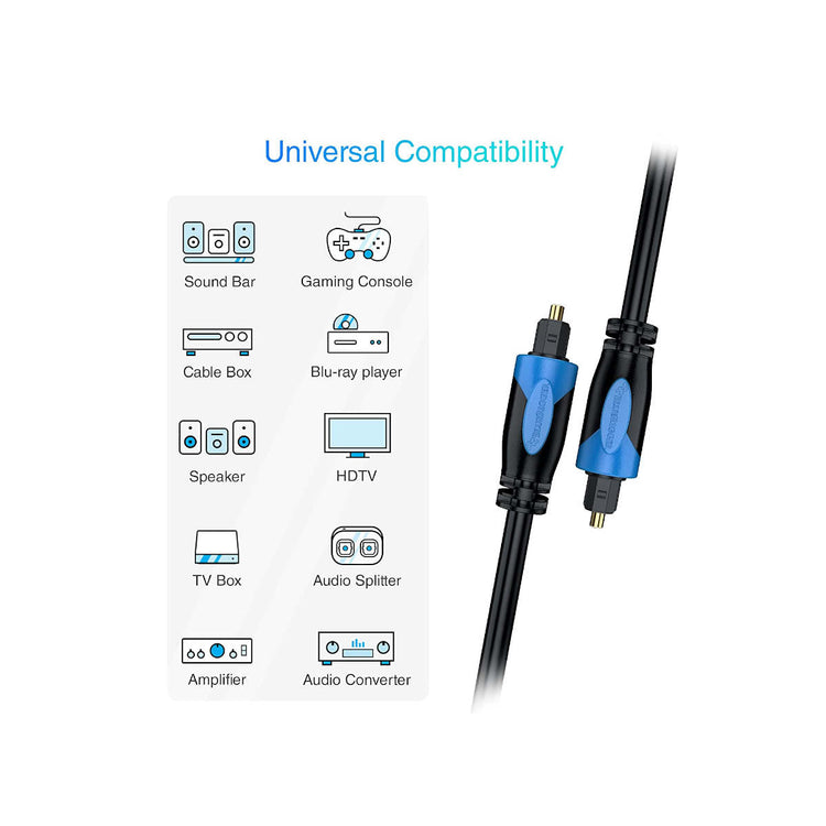 BlueRigger Digital Optical Audio Toslink Cable (3ft /6ft /10ft) - Ooberpad
