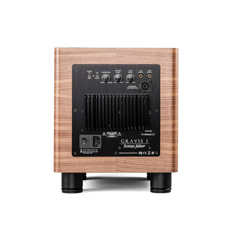 Sonus faber Gravis I Compact Subwoofer (Walnut) - Rear View