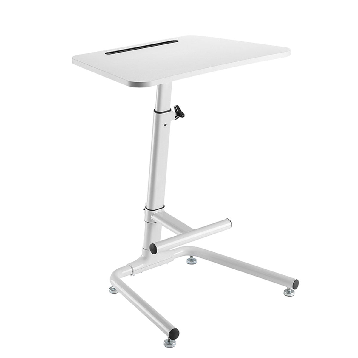 Lumi FWS03-1 Pneumatic On-floor Sit-stand Workstation with Footrest Bar - Ooberpad