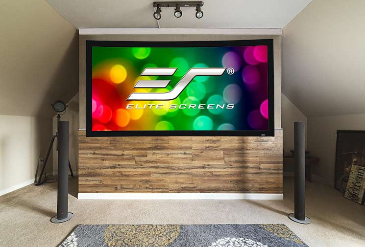 Elite Lunette CineWhite Curved Fixed Frame Projection Screen 120" 16:9 (Curve120WH1) - Ooberpad