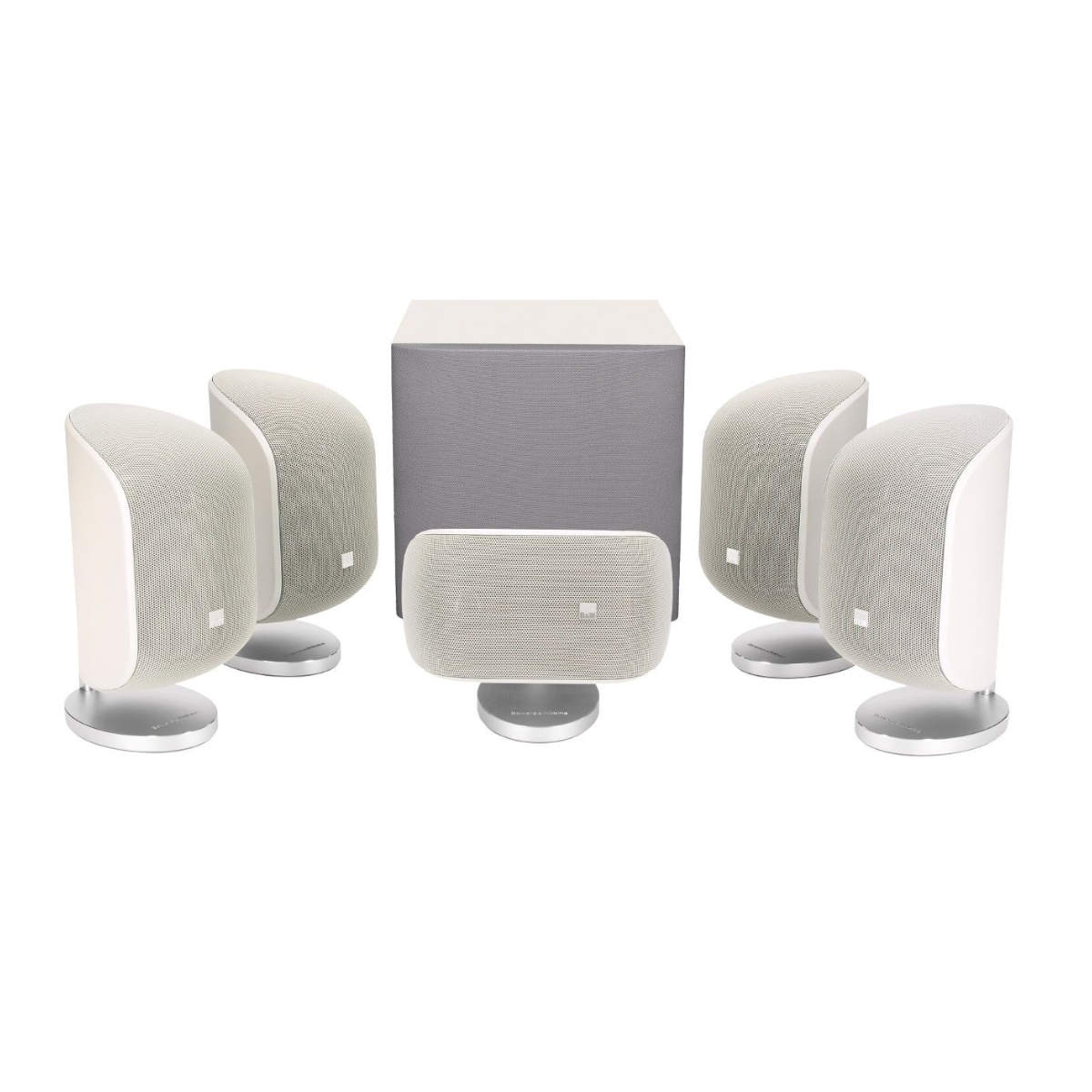 Bowers & Wilkins (B&W) MT-50D 5.1 Channel Speaker Package with ASW608 compact subwoofer (white) - Ooberpad