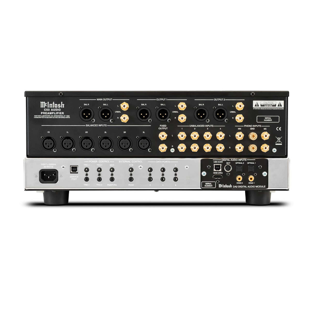McIntosh C53 2-Channel Solid State Preamplifier - Rear View