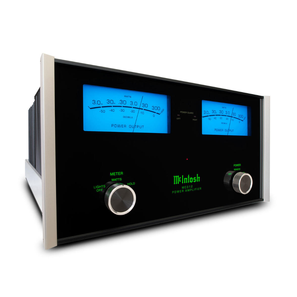 McIntosh MC312 2-Channel Solid State Power Amplifier - Angled View