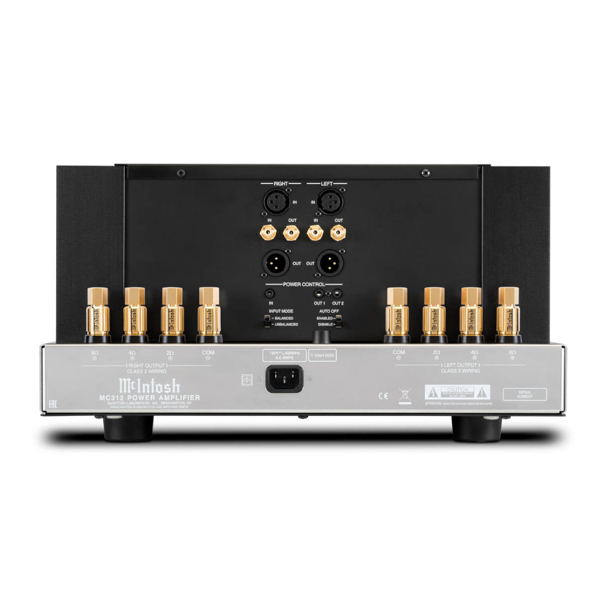 McIntosh MC312 2-Channel Solid State Power Amplifier - Rear View