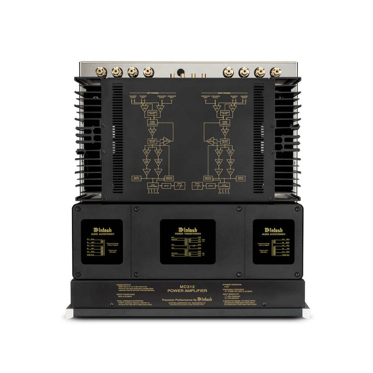 McIntosh MC312 2-Channel Solid State Power Amplifier - Top View
