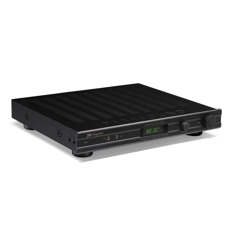 Parasound NewClassic 200 Integrated Stereo Integrated Amplifier with DAC - Angled View