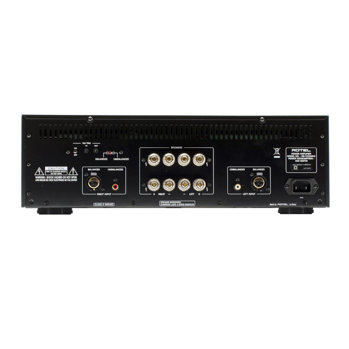 Rotel RB-1552 MkII Stereo Power Amplifier - Rear View