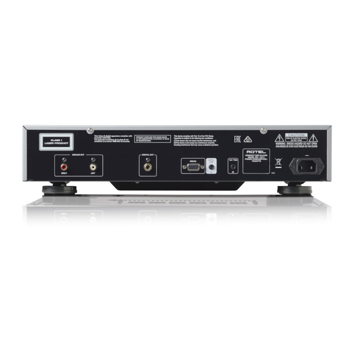 Rotel CD11 Tribute CD Player (Silver)  rear view