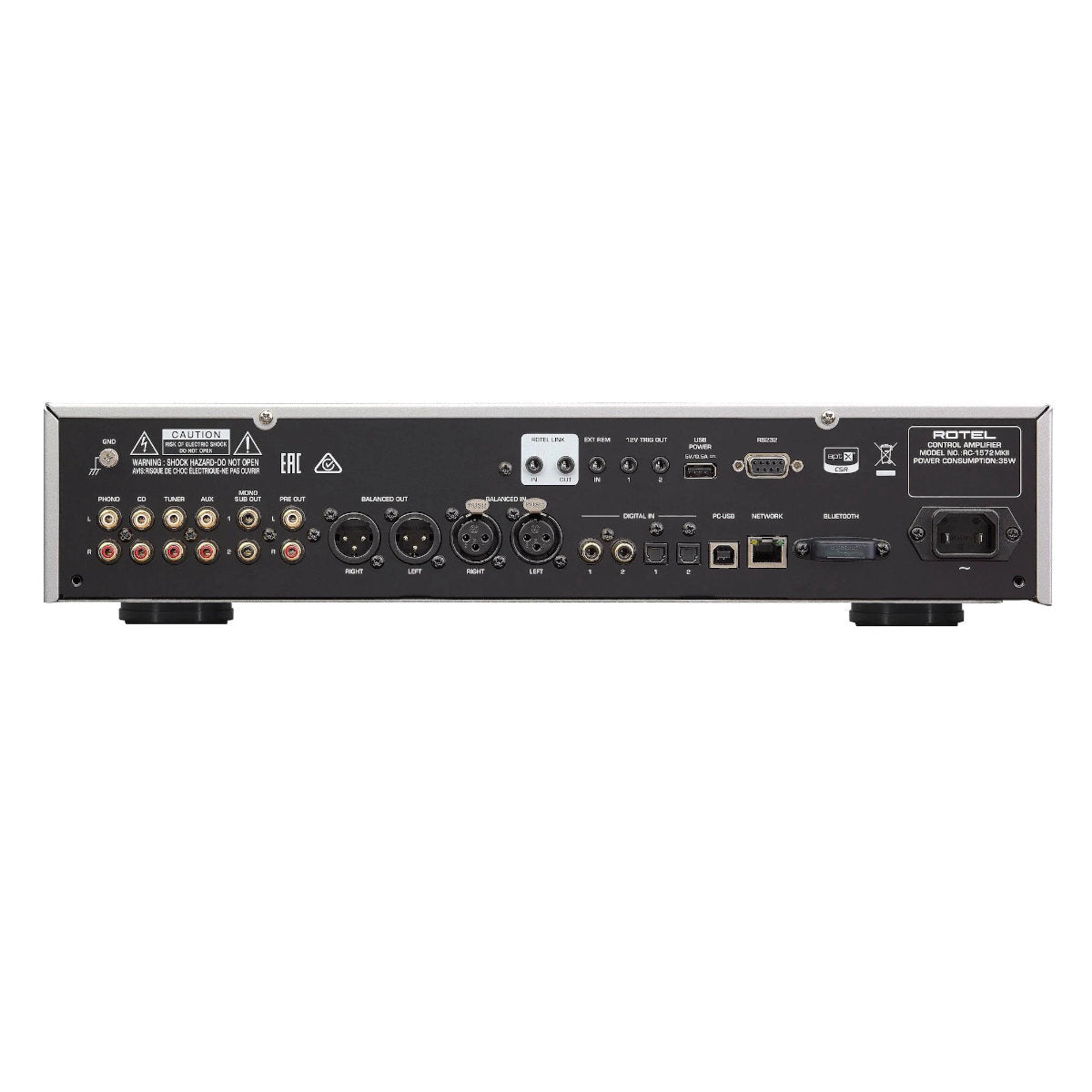 Rotel RCD-1572MKII Compact Disk Player - Rear View