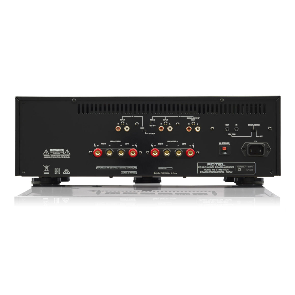 Rotel RMB-1504 4-channel Distribution Amplifier - Rear View