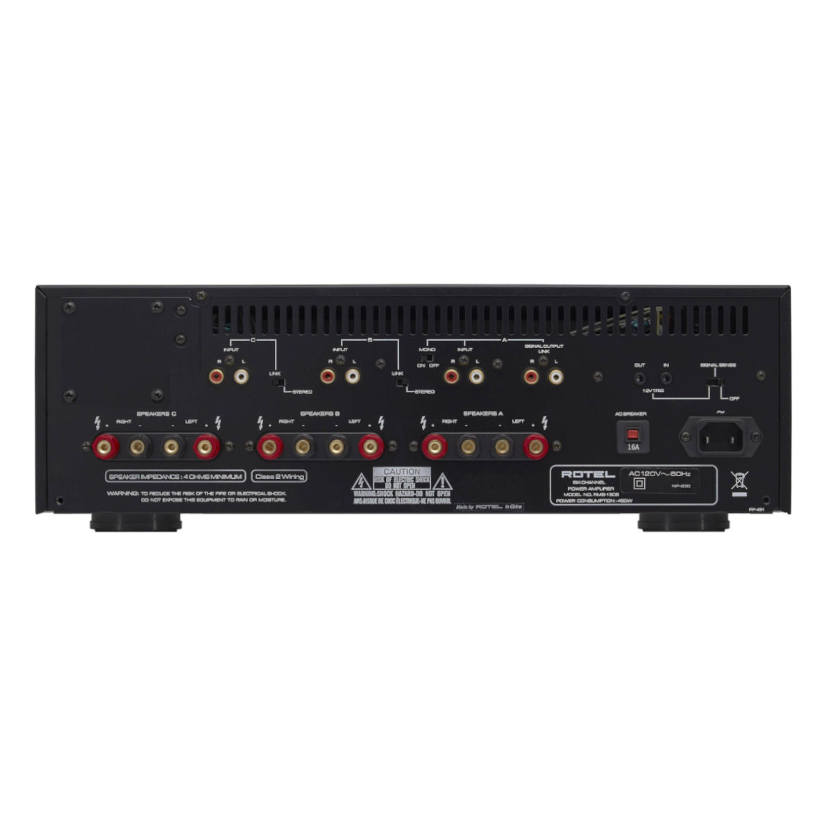 Rotel RMB-1506 6-channel Distribution Amplifier - Rear View