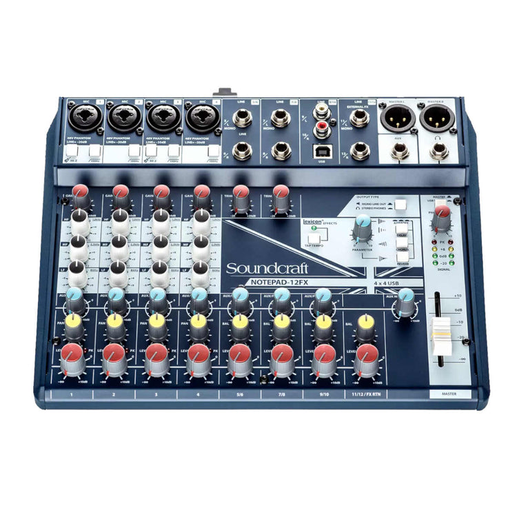 Soundcraft Notepad-12FX Small-format Analog Mixing Console with USB I/O and Lexicon Effects - Ooberpad India
