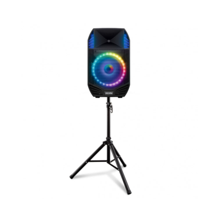 Ion Audio Speaker System with Acoustic Optimization, Lights and Stand